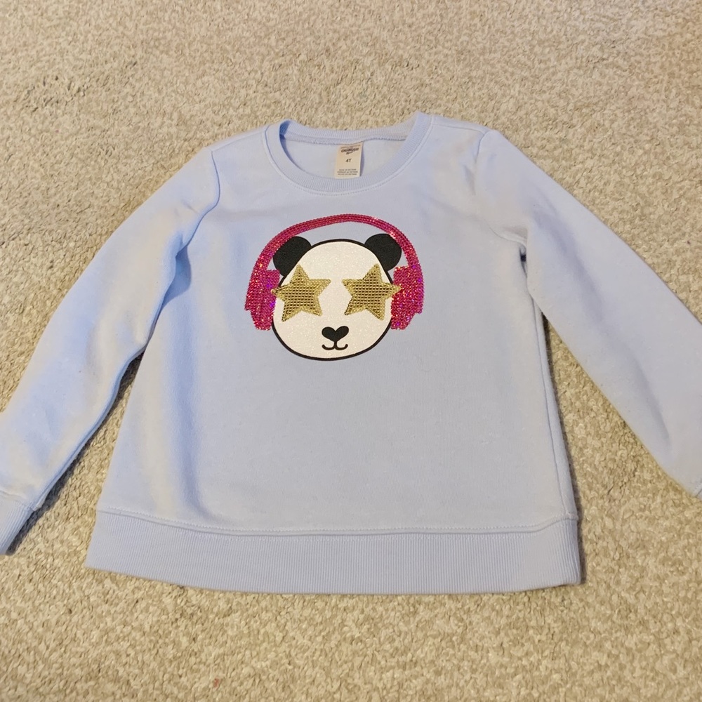 Carter’s Sequin Sweater Panda Bear Toddler Girls 4T